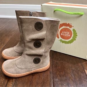 Livie & Luca Tiempo Taupe Suede Leather Boots